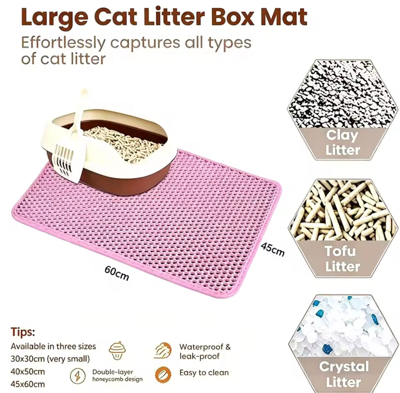 Double-layer No Mess Cat Litter Mat