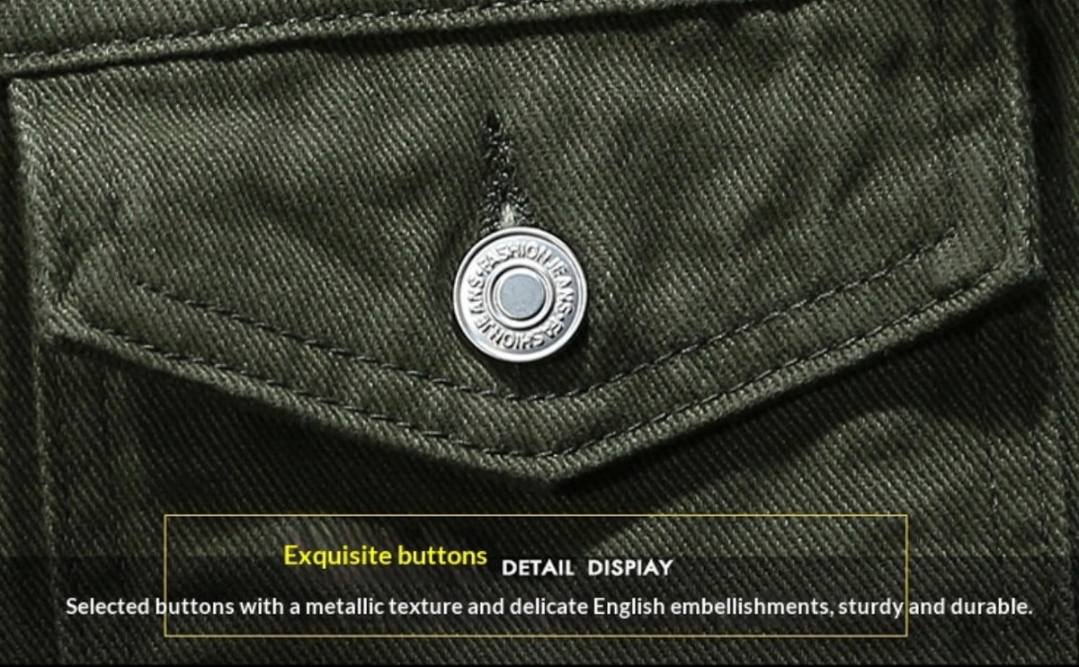 Men’s Classic Denim Jacket, Slim-Fit Casual Outerwear for Daily Wear