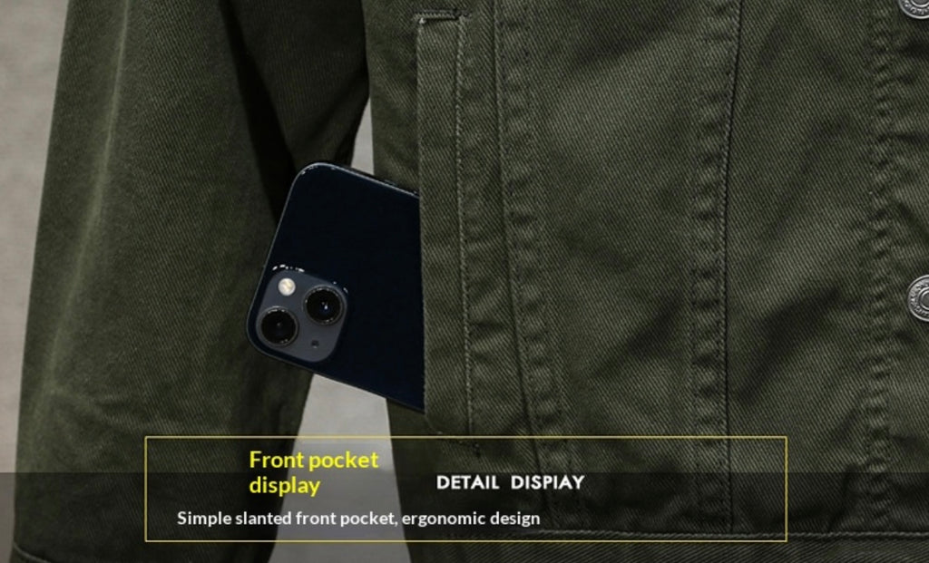 Men’s Classic Denim Jacket, Slim-Fit Casual Outerwear for Daily Wear