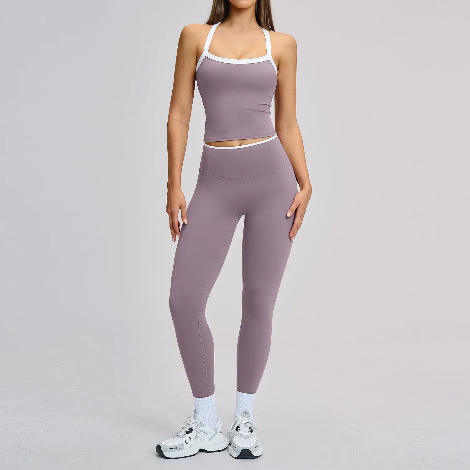 Women Yoga Outfit Sets Two Pieces Long Pants Vest Sport Gym Running Trainer Casual Shorts Elastic High Waist