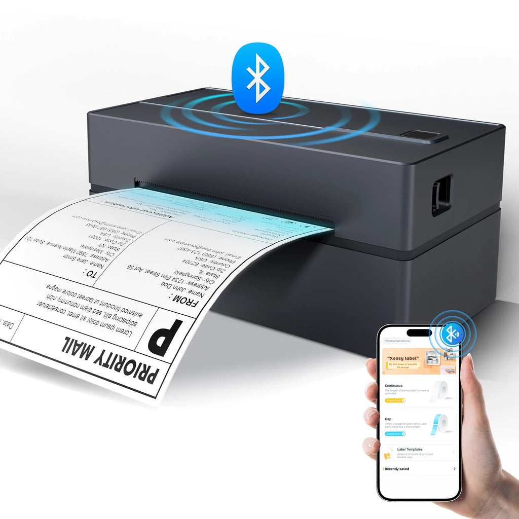 Portable Label Printer (No Ink Required) Small Business or Home Bluetooth and USB Capability