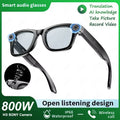 AI Smart Glasses 8MP Camera, WiFi Bluetooth,Touch Control, IP67 Waterproof, AI Translation & Noise Cancelling