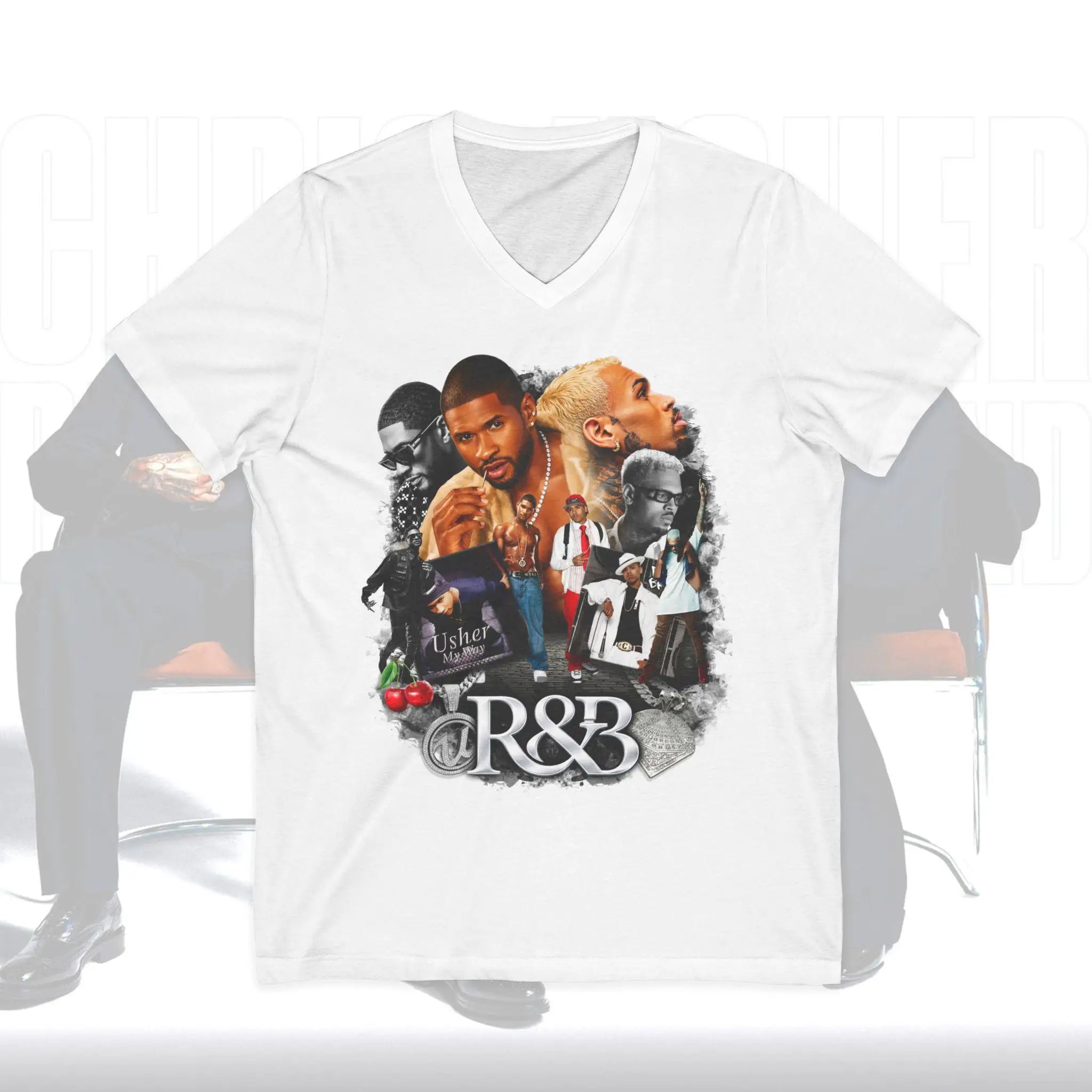 2026 Usher & Chris Brown R&B Tour 2026 Graphic Unisex T Shirt 100% Cotton Short Sleeve 6 Available Colors