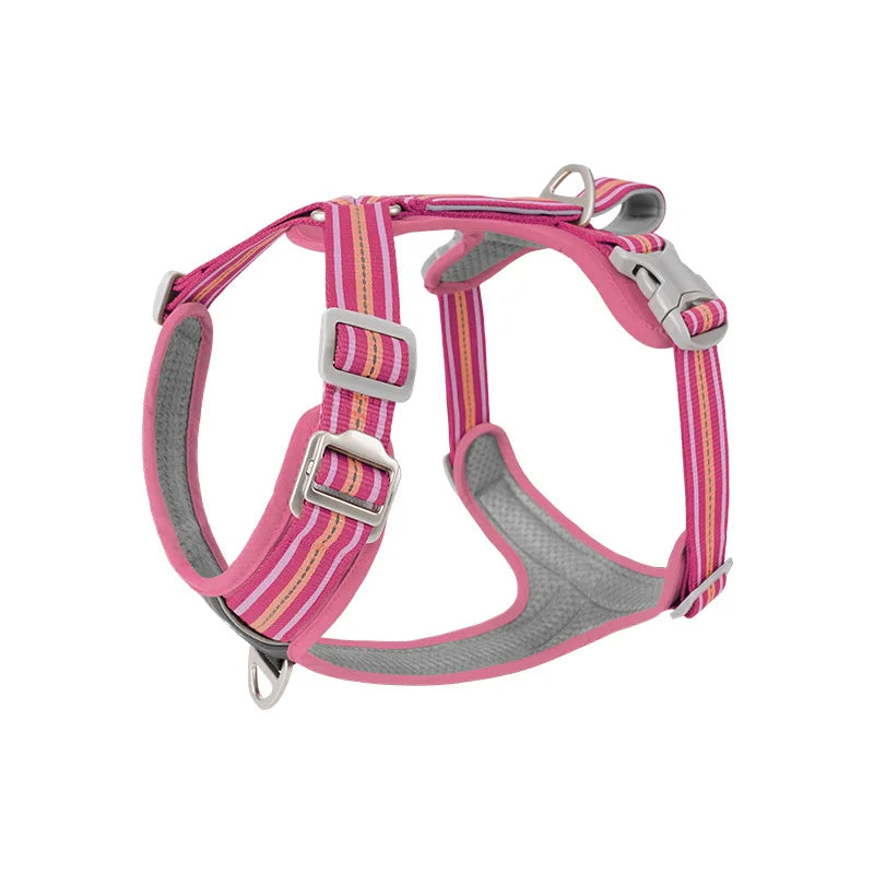 Reflective Adjustable Dog Harness & Leash Set – Soft No-Pull Pet Walking Vest for Small, Medium & Large Dogs
