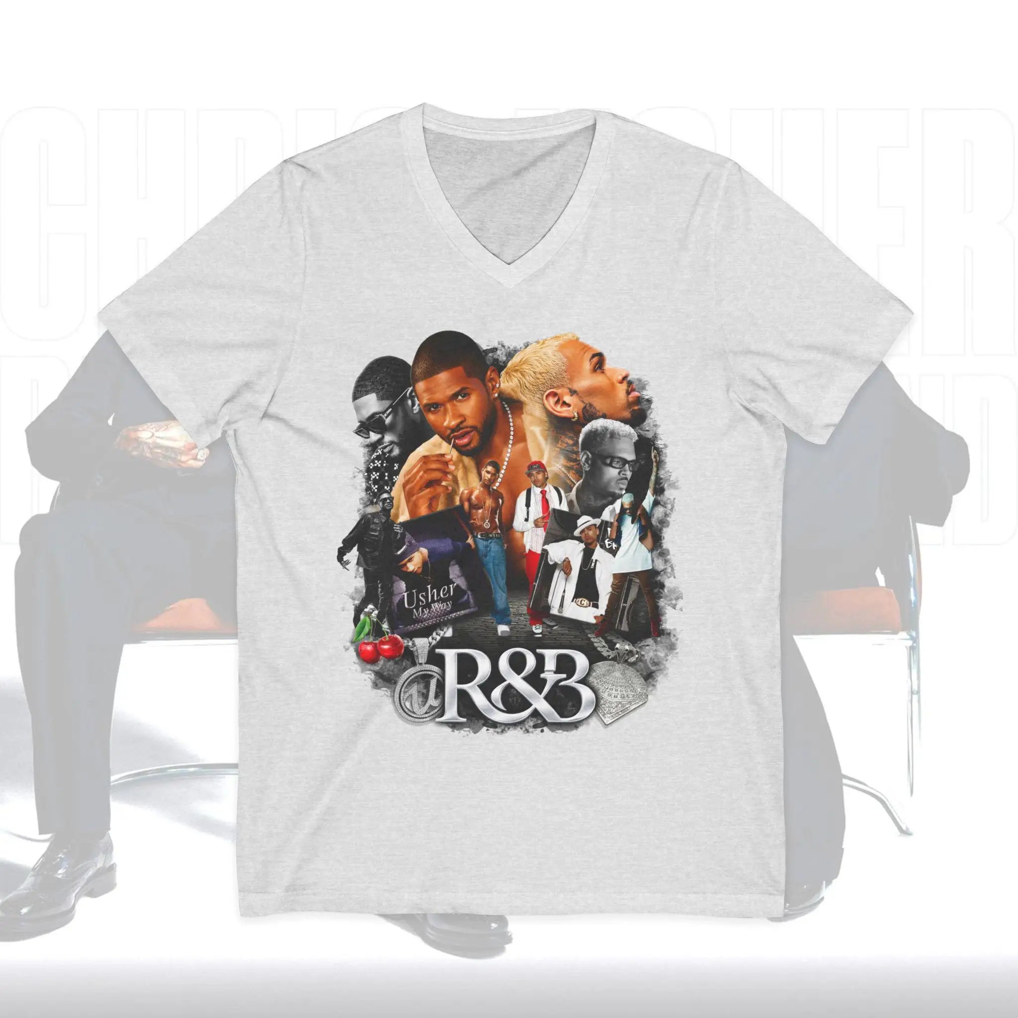 2026 Usher & Chris Brown R&B Tour 2026 Graphic Unisex T Shirt 100% Cotton Short Sleeve 6 Available Colors