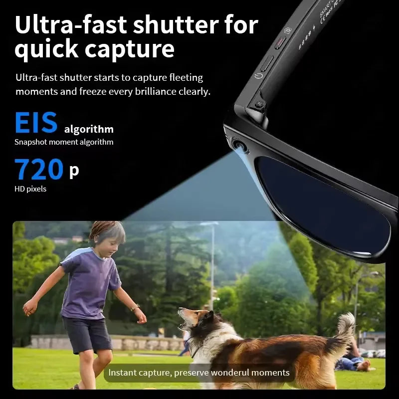 AI Smart Glasses 8MP Camera, WiFi Bluetooth,Touch Control, IP67 Waterproof, AI Translation & Noise Cancelling