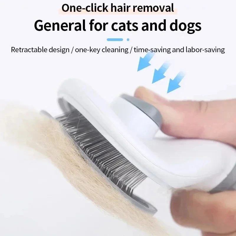 Self-Cleaning Pet Grooming Brush for Dogs & Cats – Deshedding Hair Remover, Dematting Comb, Undercoat Grooming Tool for Long & Short Hair