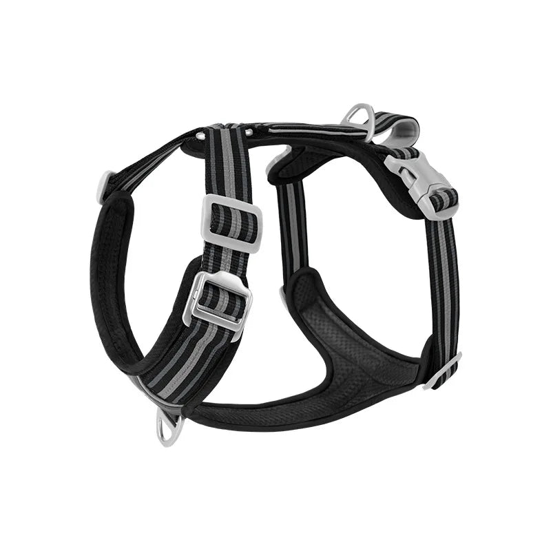Reflective Adjustable Dog Harness & Leash Set – Soft No-Pull Pet Walking Vest for Small, Medium & Large Dogs