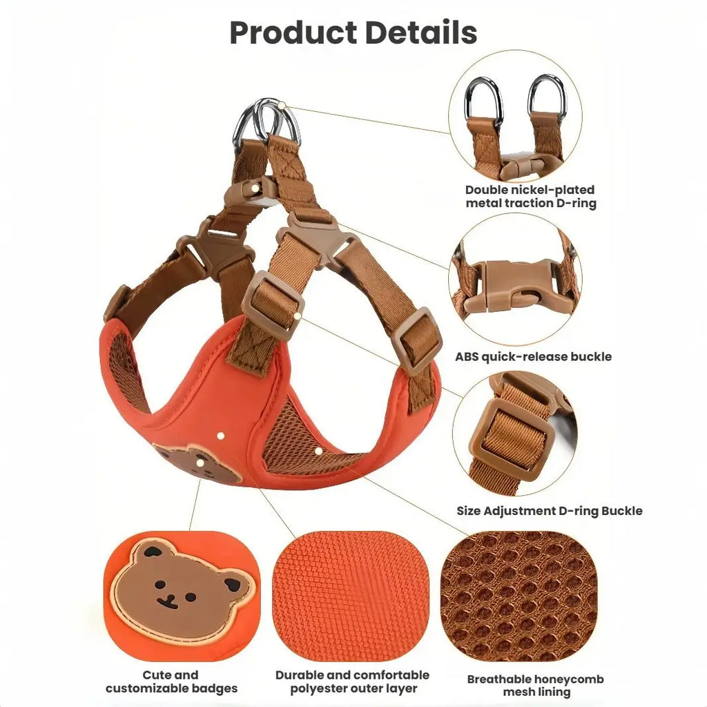 Dog/Cat Harness and Leash Set For Small and Medium Pets