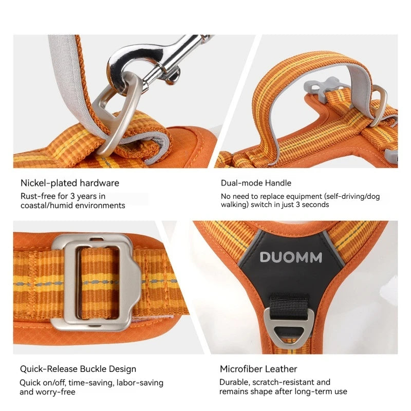 Reflective Adjustable Dog Harness & Leash Set – Soft No-Pull Pet Walking Vest for Small, Medium & Large Dogs