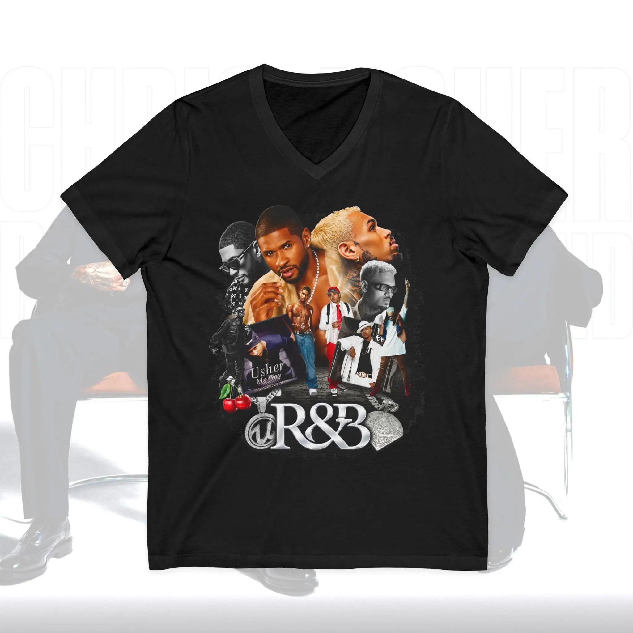 2026 Usher & Chris Brown R&B Tour 2026 Graphic Unisex T Shirt 100% Cotton Short Sleeve 6 Available Colors