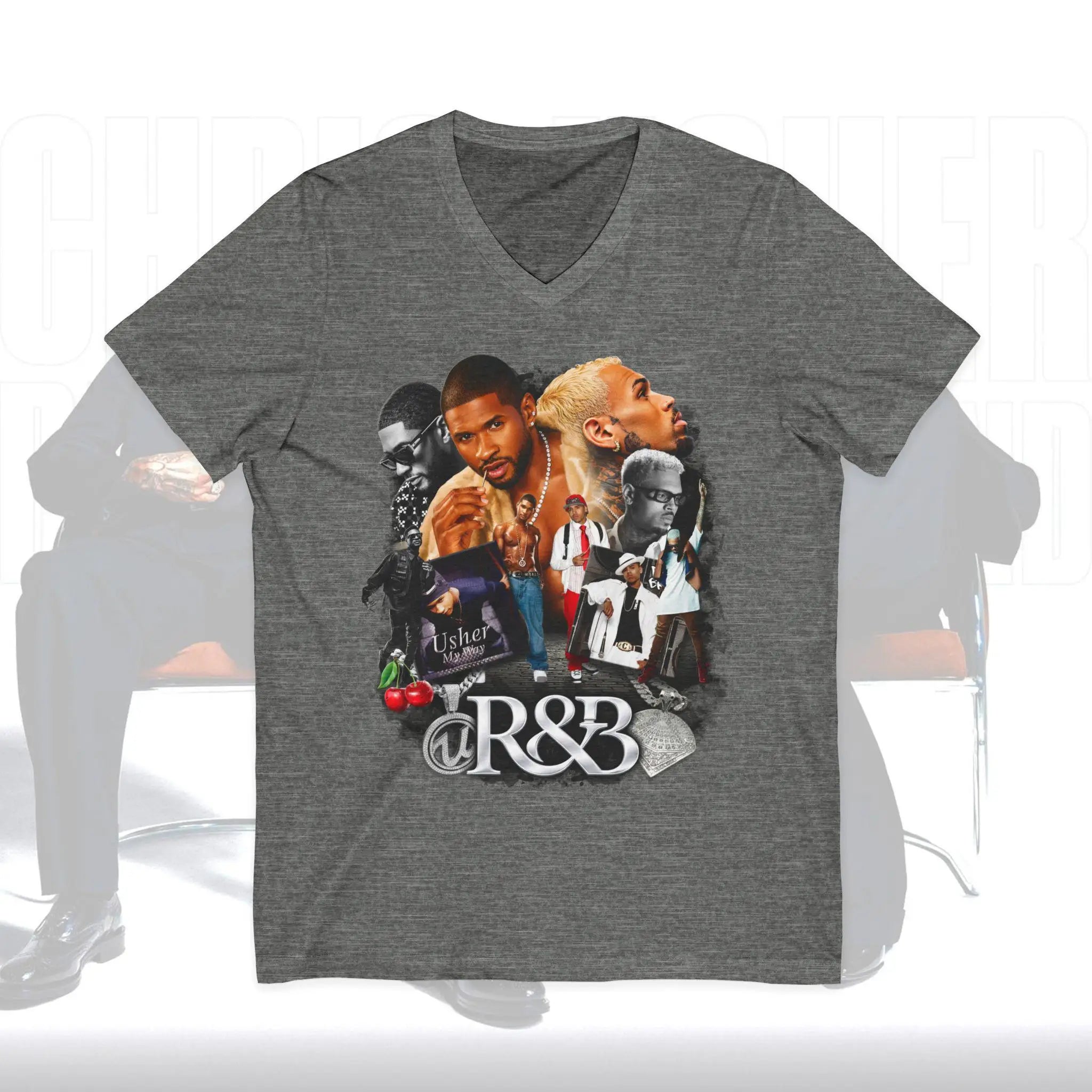 2026 Usher & Chris Brown R&B Tour 2026 Graphic Unisex T Shirt 100% Cotton Short Sleeve 6 Available Colors