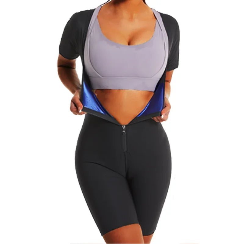 Women’s One-Piece Hot Thermal Weight Loss Sauna Bodysuit – Slimming Shaper, Fat-Burning Waist Trainer