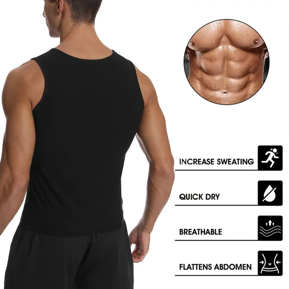 Men's Sweat Sauna Vest/T-Shirt: Heat Trapping for Weight Loss & Body Shaping