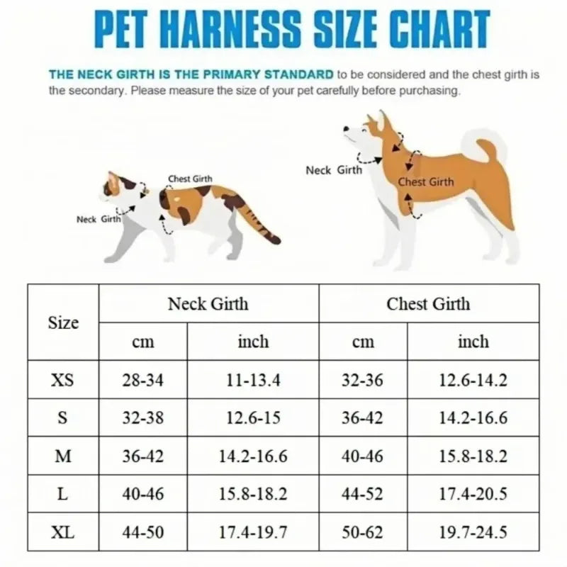 Dog/Cat Harness and Leash Set For Small and Medium Pets