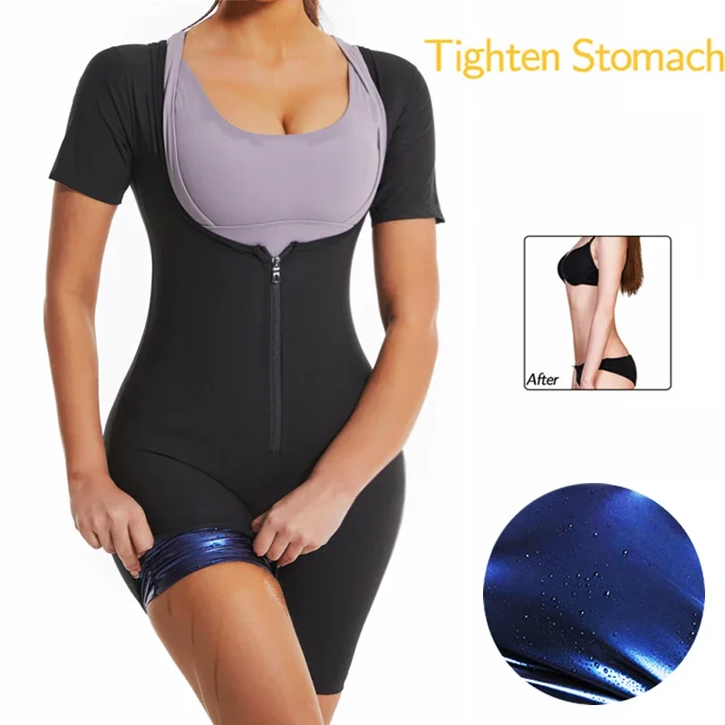 Women’s One-Piece Hot Thermal Weight Loss Sauna Bodysuit – Slimming Shaper, Fat-Burning Waist Trainer